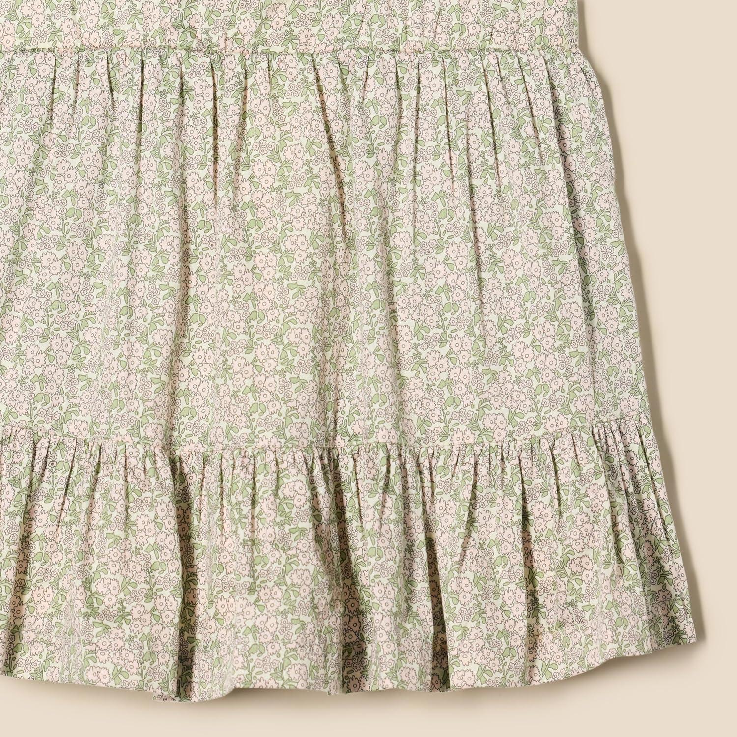 imageAmazon Essentials Girls and Toddlers Ruffle Woven DressIvory Posey Floral