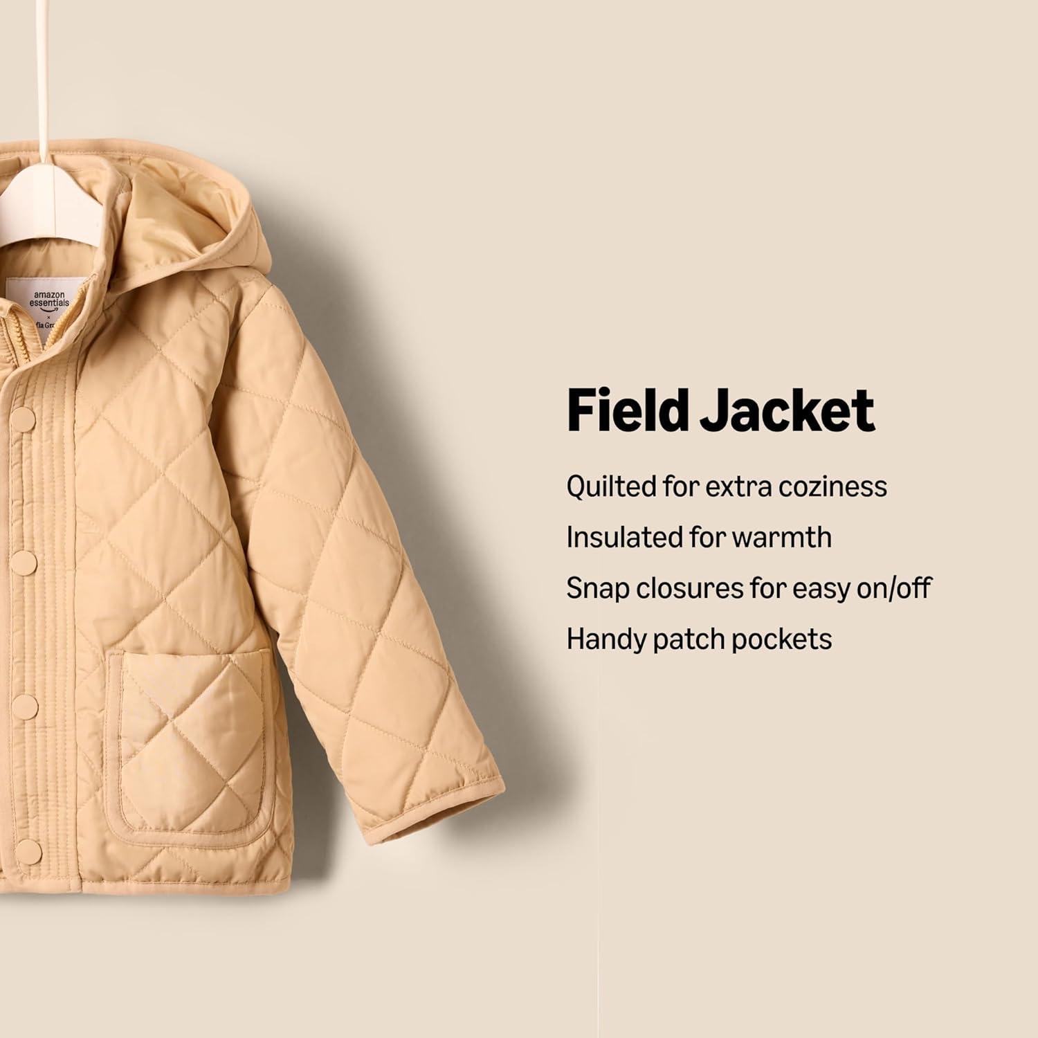 imageAmazon Essentials x Sofia Grainge Unisex Toddlers and Babies Midweight Field Jacket with HoodTan