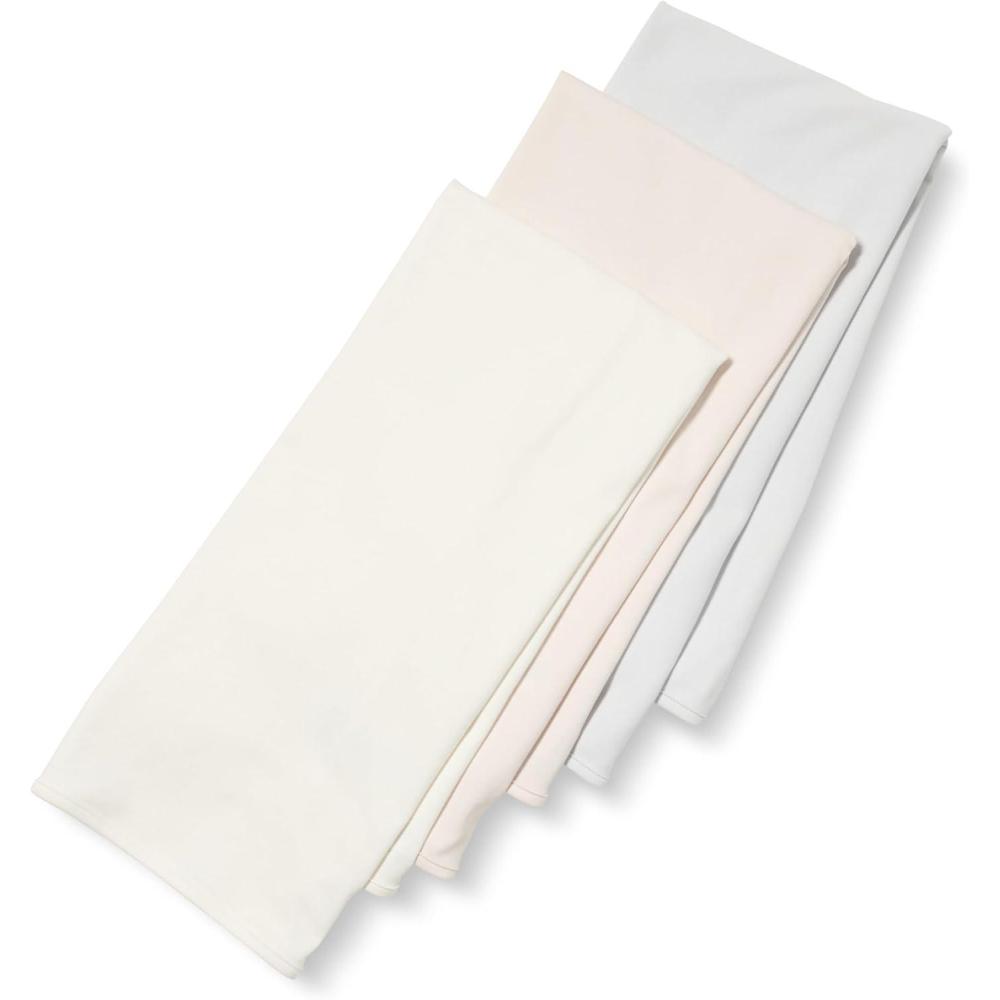 imageAmazon Essentials Baby Girls Swaddle Blankets Pack of 3IvoryPale PinkDove Grey
