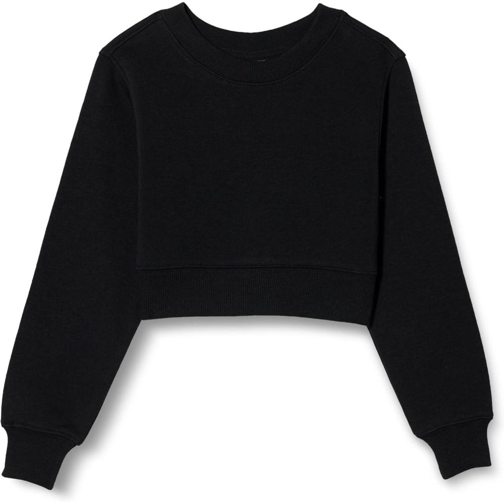 imageAmazon Essentials Girls Cropped SweatshirtBlack