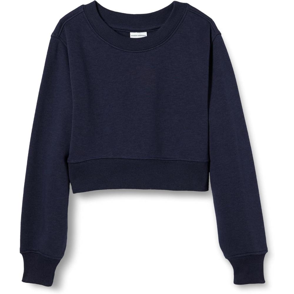 imageAmazon Essentials Girls Cropped SweatshirtNavy