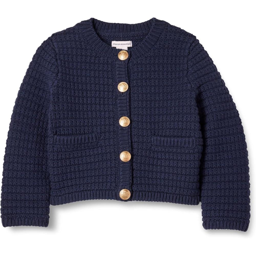imageAmazon Essentials Girls and Toddlers Knit CardiganNavy
