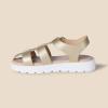 imageAmazon Essentials Girls Closed Toe Fisherman SandalsPale Metallic Gold Faux Leather