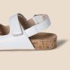 imageAmazon Essentials Girls Cork SandalsWhite Faux Leather