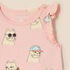 imageAmazon Essentials Girls and Toddlers Ruffle Tank Tops Pack of 3Cool CatTigerTropical Fruit