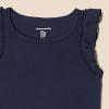 imageAmazon Essentials Girls and Toddlers Ruffle Tank Tops Pack of 3IvoryNavyPastel Yellow