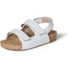 imageAmazon Essentials Girls Cork SandalsWhite Faux Leather