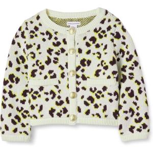 imageAmazon Essentials Girls and Toddlers Knit CardiganIvory Leopard Animal