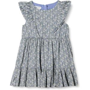 imageAmazon Essentials Girls and Toddlers Ruffle Woven DressBlue Posey Floral