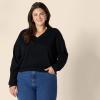 imageAmazon Essentials Womens RelaxedFit Lightweight VNeck Cropped SweaterBlack