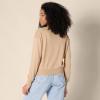 imageAmazon Essentials Womens RelaxedFit Lightweight VNeck Cropped SweaterGold Heather