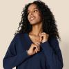 imageAmazon Essentials Womens RelaxedFit Lightweight VNeck Cropped SweaterNavy