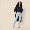 imageAmazon Essentials Womens RelaxedFit Lightweight VNeck Cropped SweaterNavy