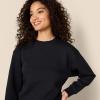 imageAmazon Essentials x Sofia Grainge Womens Boxy Drop Shoulder Crewneck SweatshirtBlack