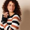 imageAmazon Essentials Womens ClassicFit Soft Touch LongSleeve Crewneck SweaterBlack Brown Rugby Stripe