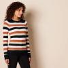 imageAmazon Essentials Womens ClassicFit Soft Touch LongSleeve Crewneck SweaterBlack Brown Rugby Stripe
