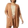 imageAmazon Essentials Womens RelaxedFit Lightweight Lounge OpenFront CardiganLight Caramel