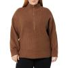 imageAmazon Essentials Womens Sweaters Dressy Casual Mid Gauge Stretch Half Zip Polo CollarChocolate Heather