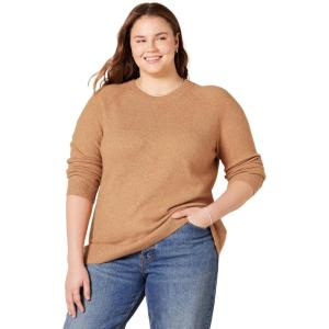 imageAmazon Essentials Womens Crewneck Sweater ClassicFit Soft Touch Long Sleeve PlusSize AvailableCamel Heather