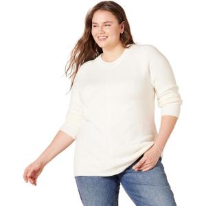 imageAmazon Essentials Womens Crewneck Sweater ClassicFit Soft Touch Long Sleeve PlusSize AvailableIvory