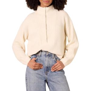 imageAmazon Essentials Womens Sweaters Dressy Casual Mid Gauge Stretch Half Zip Polo CollarBeige