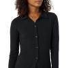 imageAmazon Essentials Womens Wide Rib Long Sleeve Buttonup Collared Cardigan Previously Daily RitualBlack