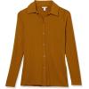 imageAmazon Essentials Womens Wide Rib Long Sleeve Buttonup Collared Cardigan Previously Daily RitualBrown