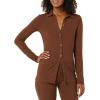 imageAmazon Essentials Womens Wide Rib Long Sleeve Buttonup Collared Cardigan Previously Daily RitualChocolate