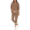 imageAmazon Essentials Womens RegularFit Fleece Pullover Hoodie Available in Plus SizeCamel Leopard