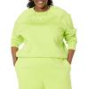 imageAmazon Essentials Womens RelaxedFit Crewneck Pullover LongSleeve Sweatshirt Available in Plus SizeLime Green