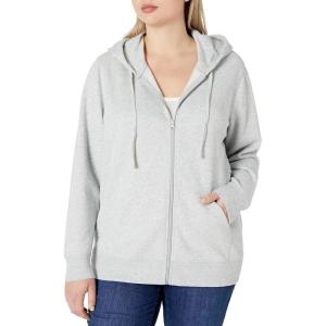 imageAmazon Essentials Womens Fleece FullZip Hoodie Available in Plus SizeLight Grey Heather