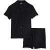 imageAmazon Essentials Womens Cotton Modal Piped Notch Collar Pajama SetBlack