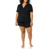 imageAmazon Essentials Womens Cotton Modal Piped Notch Collar Pajama SetBlack