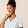 imageAmazon Essentials Womens Cotton Modal Piped Notch Collar Pajama SetWhite Dots Print