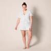 imageAmazon Essentials Womens Cotton Modal Piped Notch Collar Pajama SetWhite Dots Print