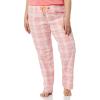 imageAmazon Essentials Womens Flannel Pajama Sleep PantLight Pink Peach Plaid