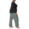 imageAmazon Essentials Womens Lightweight Flannel Pant and LongSleeve TShirt Sleep SetBlack Folkloric