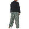 imageAmazon Essentials Womens Lightweight Flannel Pant and LongSleeve TShirt Sleep SetBlack Folkloric