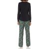 imageAmazon Essentials Womens Lightweight Flannel Pant and LongSleeve TShirt Sleep SetBlack Folkloric