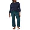 imageAmazon Essentials Womens Lightweight Flannel Pant and LongSleeve TShirt Sleep SetBlackwatch Plaid