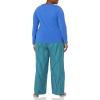 imageAmazon Essentials Womens Lightweight Flannel Pant and LongSleeve TShirt Sleep SetBlue Green Stripe