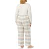 imageAmazon Essentials Womens Lightweight Flannel Pant and LongSleeve TShirt Sleep SetDusty Blue Mix PlaidOatmeal Heather
