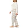 imageAmazon Essentials Womens Lightweight Flannel Pant and LongSleeve TShirt Sleep SetDusty Blue Mix PlaidOatmeal Heather