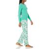 imageAmazon Essentials Womens Lightweight Flannel Pant and LongSleeve TShirt Sleep SetEcru Festive Tree