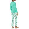 imageAmazon Essentials Womens Lightweight Flannel Pant and LongSleeve TShirt Sleep SetEcru Festive Tree