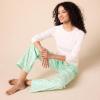 imageAmazon Essentials Womens Lightweight Flannel Pant and LongSleeve TShirt Sleep SetMint Green Forest Animals