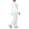 imageAmazon Essentials Womens Lightweight Flannel Pant and LongSleeve TShirt Sleep SetMint Green Forest Animals