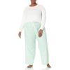 imageAmazon Essentials Womens Lightweight Flannel Pant and LongSleeve TShirt Sleep SetMint Green Forest Animals