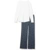 imageAmazon Essentials Womens Lightweight Flannel Pant and LongSleeve TShirt Sleep SetNavy Dots