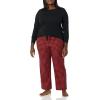 imageAmazon Essentials Womens Lightweight Flannel Pant and LongSleeve TShirt Sleep SetRedBlack  Mini Buffalo Plaid